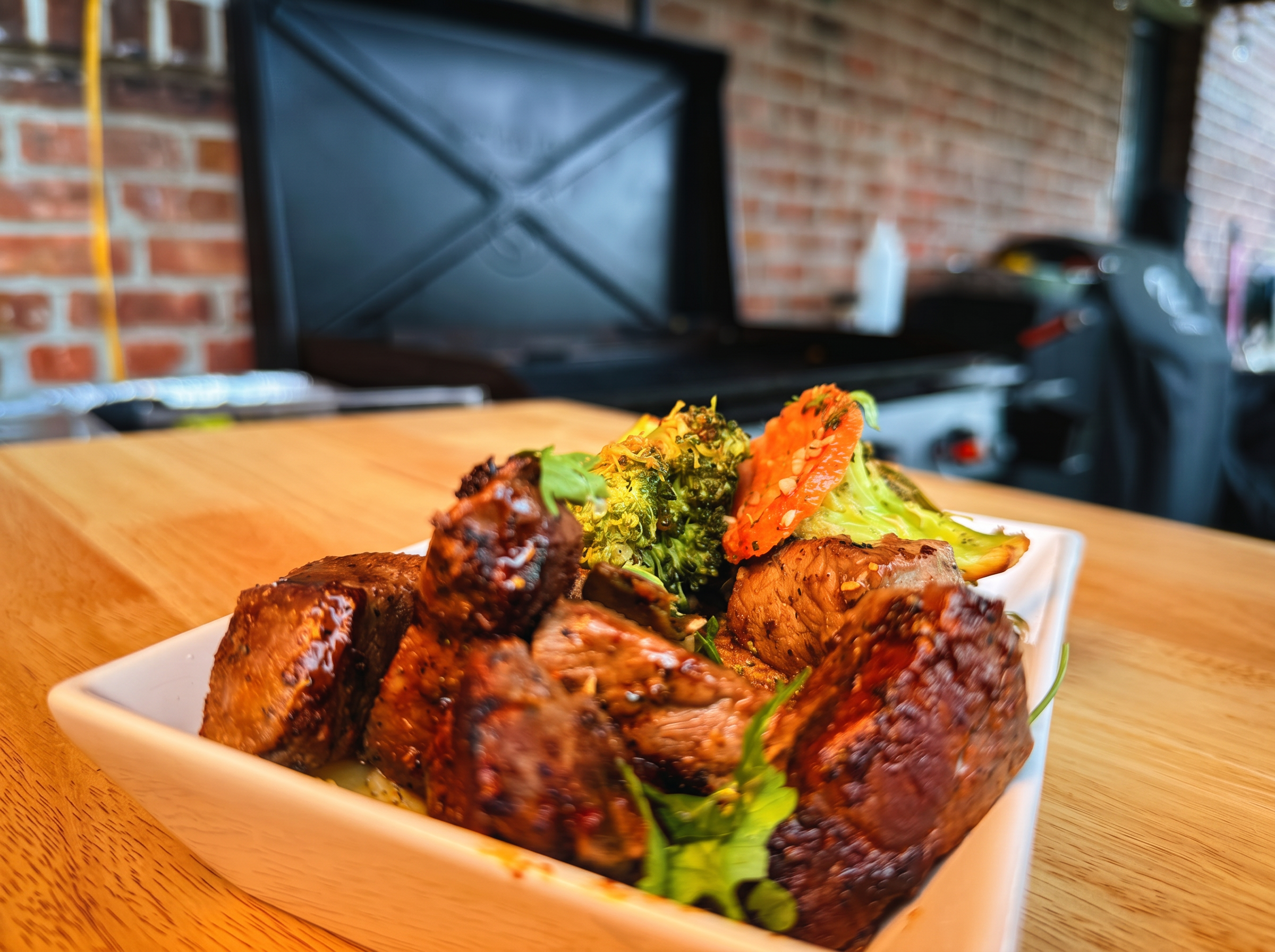 Cubed Steak & Smashed Potato Bowl on the Blackstone